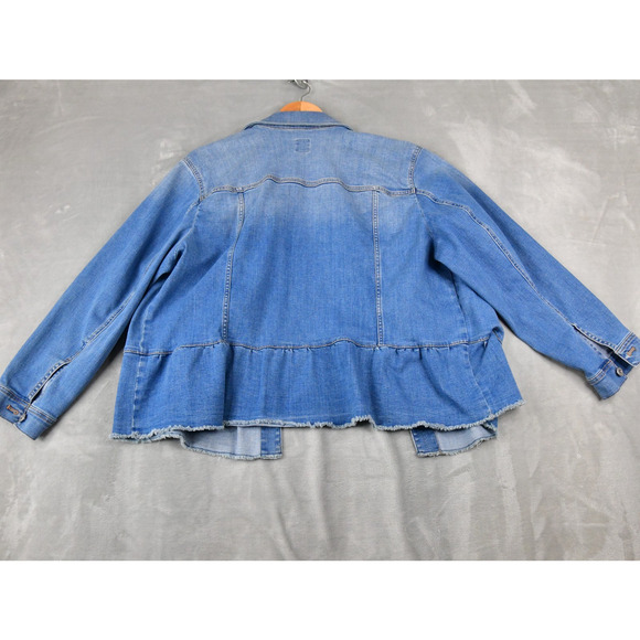 J. Jill Womens Jacket Plus Size 2X Trucker Medium Wash Denim Jean - Picture 5 of 8